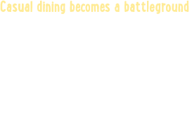Casual dining becomes a battleground as a wider range of concepts and segments compete. Winners will be highly target...